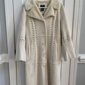 Dennis by Dennis basso faux fur ivory coat